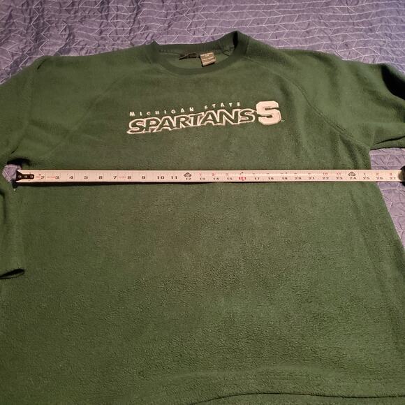 Pro Edge Size XL Michigan State MSU Spartans Green Fleece Pullover FLAWS - Picture 6 of 7